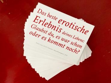 Unsere Postkarten: eine gute Einstiegsfrage Das beste erotische Erlebnis: war es schon oder kommt es noch? Ulrich Clement